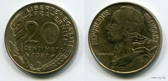 Франция. 20 сантимов (1987, aUNC)