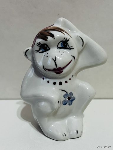 Редкая! Фарфор. Статуэтка "Обезьяна" Добруш.  АУКЦИОН не с рубля без МПЦ.