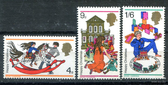 Великобритания - 1968г. - Рождество - 3 марки - полная серия, MNH [Mi 493-495]. #3-GB-Z-1-17