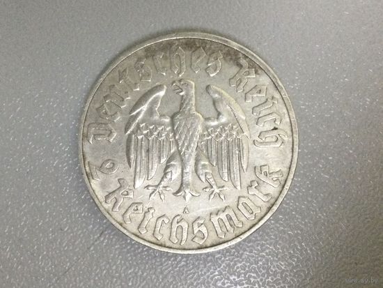 Германия Третий рейх 2 рейхсмарки 1933 А Мартин Лютер