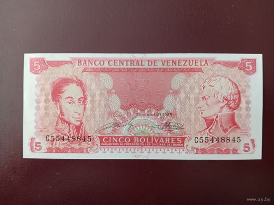 Венесуэла 5 боливаров 1989 UNС