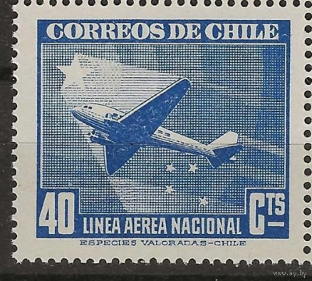 Чили 1942  авиапочта самолет и горы 40c MNH