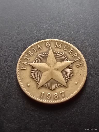 Куба 1 песо 1987 г. - Родина или смерть