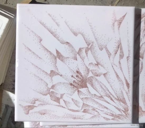 Плитка Керамическая СССР 15*15. Белая с рисунком