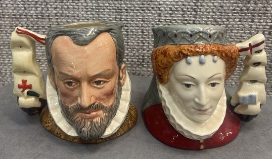Кружки Armada Royal Doulton. Mорское противостояние Короля Испании Филиппа II и Королевы Англии Елизавета I. 1988 год. 400-летия разгрома Испанской Армады в 1588 году. Высота 10 см