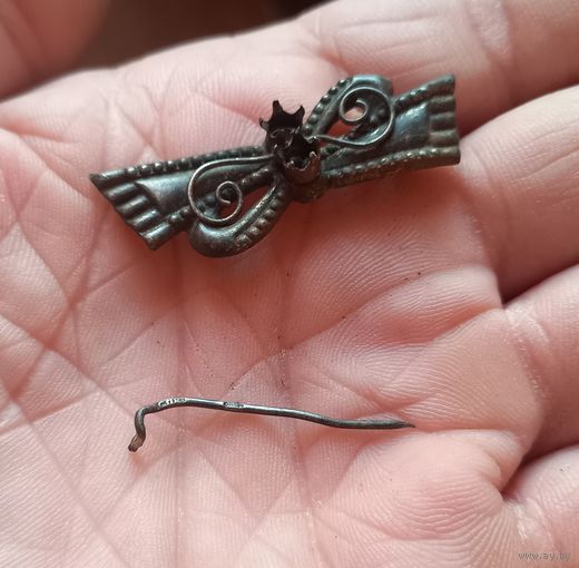 Брошь старинная бабочка серебро клейма