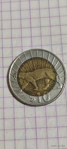 Уругвай 10 песо 2015