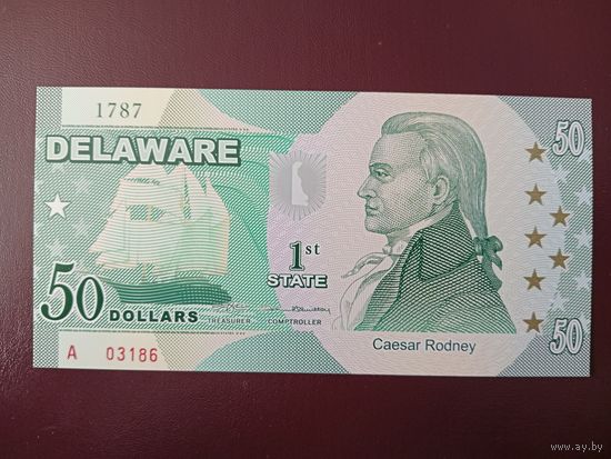 Штат Делавэр 50 долларов UNC