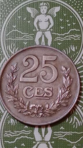 Люксембург 25 сантимов 1922