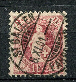 Швейцария - 1882/1904 - Гельвеция 1Fr - [Mi.63C] - 1 марка. Гашеная.  (Лот 104U)