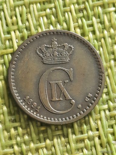 Дания 1 эре 1891 г
