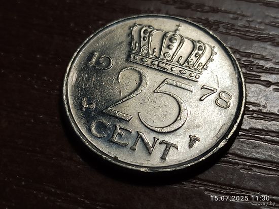 Нидерланды 25 центов 1978