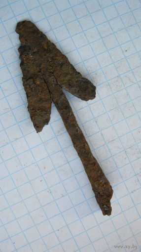 Древний наконечник стрелы (остроги, судлицы, дротика).Железо.