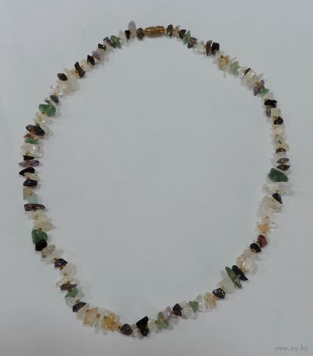 Бусы из камне самоцветов. СССР 60-е годы. Длина 48 см.