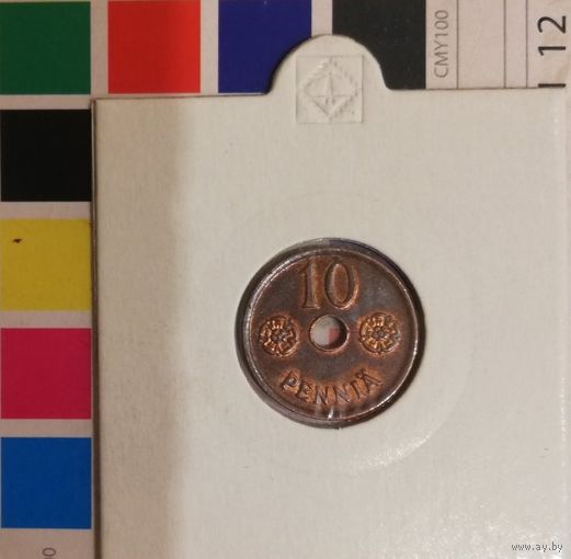 Финляндия 10 пенни 1942 в холдере