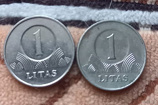 Литва 1 лит 2001 и 1999 г.