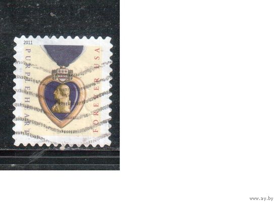 США-2011 (Мих.4703) , гаш. ,  Медаль "Пурпурное сердце" (одиночка)