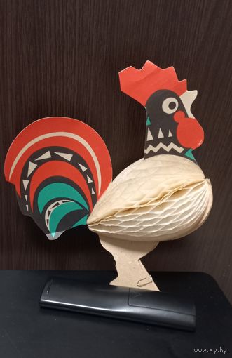 Ёлочная бумажная игрушка-раскладушка. Петух СССР.