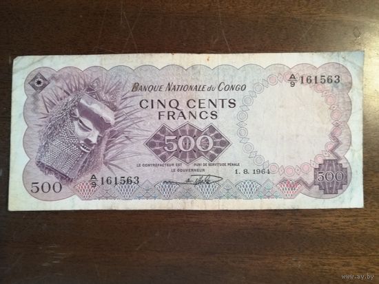 Конго, 500 франков 1964 год,