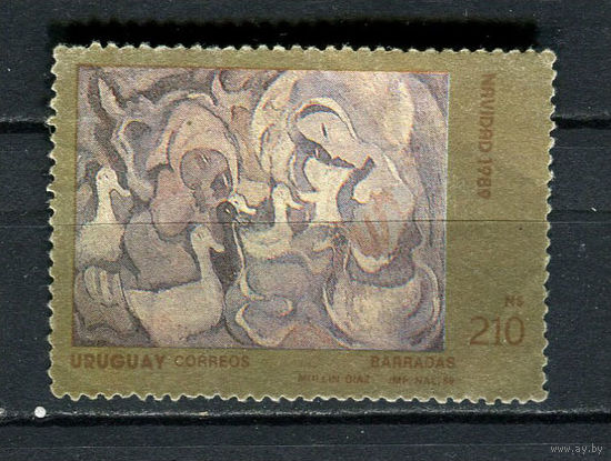 Уругвай - 1989 - Рождество. Искусство 210NP - [Mi.1838] - 1 марка. Гашеная.  (Лот Gx9)-T3P26