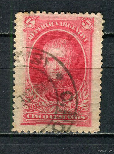 Аргентина - 1910 - Корнелио Сааведра 5С - (есть тонкое место) - [Mi.142] - 1 марка. Гашеная.  (Лот 5FP)-T25P25