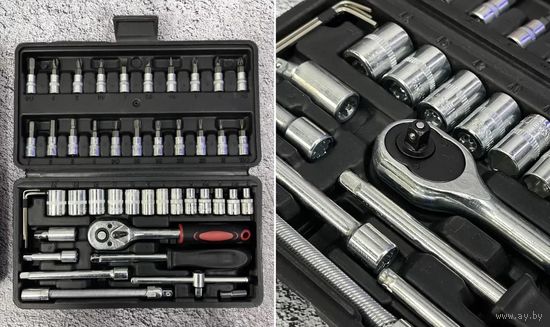 Набор инструментов с трещеткой 1/4" в кейсе (46 предметов)