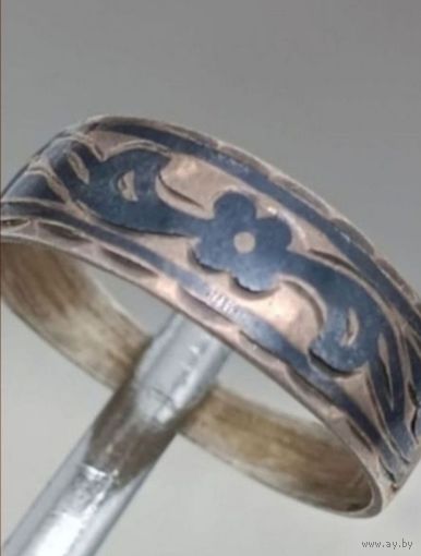 Серебрянное кольцо, серебро 875 пробы.