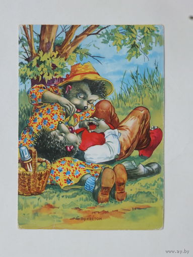 Ёжики ГДР 1965  10х15 см