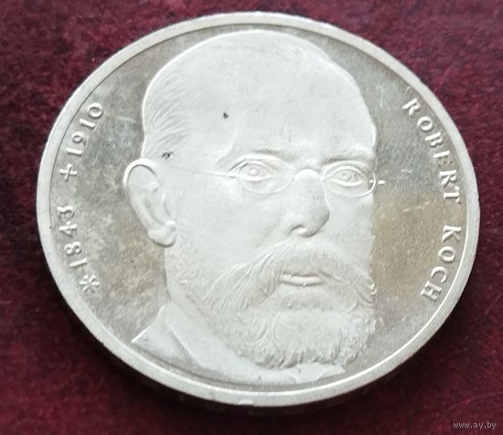 Серебро 0.625! Германия 10 марок, 1993 150 лет со дня рождения Роберта Коха