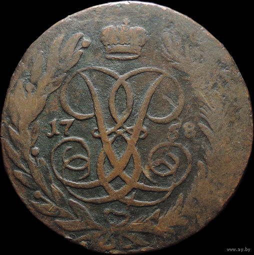 5 копеек 1758 ММ, Нечастая! С 1 Рубля! Смотрите другие лоты!