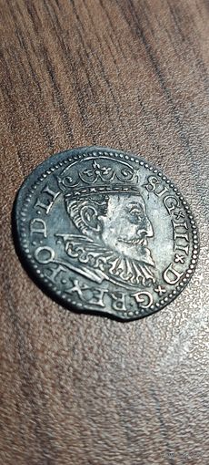 Отличный ТРОЯК (3 гроша) 1595 года. СОХРАН! Торг. Смотрите другие мои лоты
