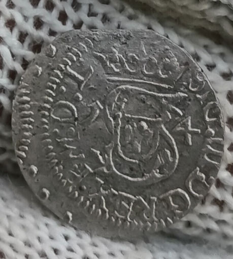 Шеляг 1614 Литва хорошее состояние с рубля без МЦ