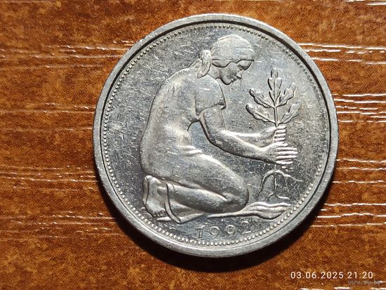Германия 50 пфеннигов 1992 J