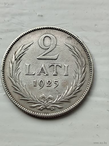 2 Лата Латвия. Первая республика. Серебро.