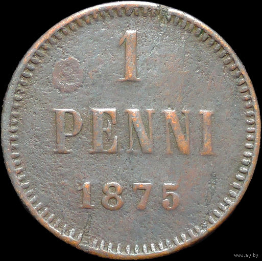 1 пенни 1875, Нечастая! С 1 Рубля!
