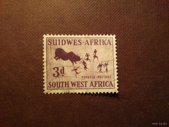 Британская Юго-Западная Африка 1954 г.Охота на носорога./19а/