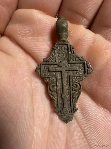 Крестик-Лепесток нательный старинный