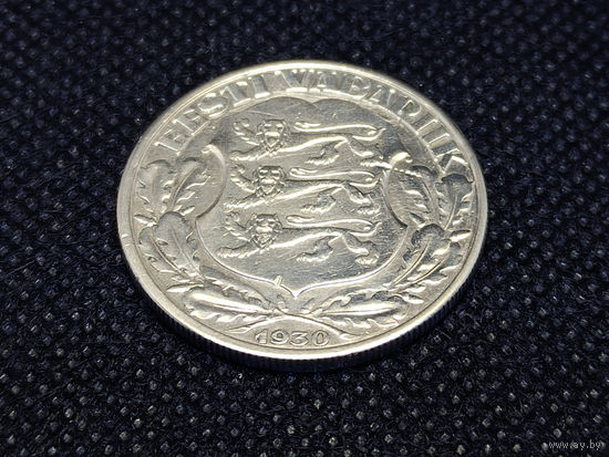 Монета 2 кроны 1930 года. Эстония. Серебро.