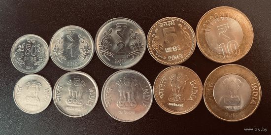Индия Набор 5 монет 2009 - 2012 год UNC
