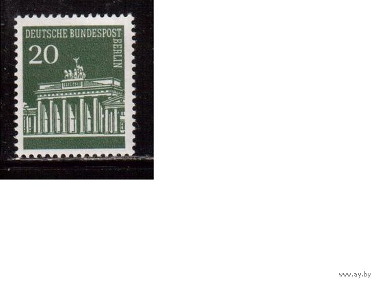 Германия(Берлин)-1966,(Мих. 287)  ** , Стандарт, Архитектура, Бранденбургские ворота