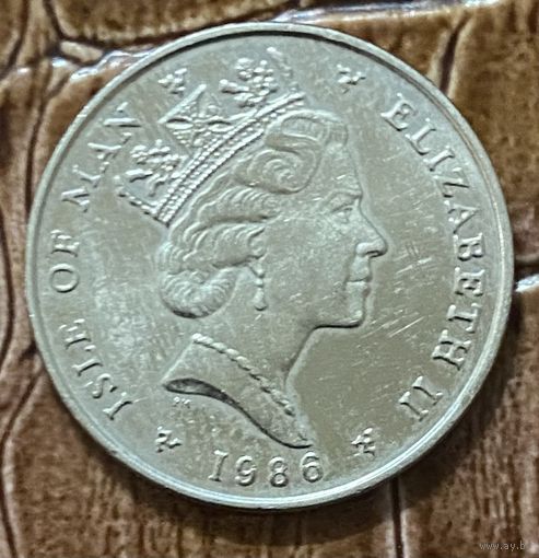 Монета 5 пенсов 1986 год Остров Мэн. Королева Елизавета II