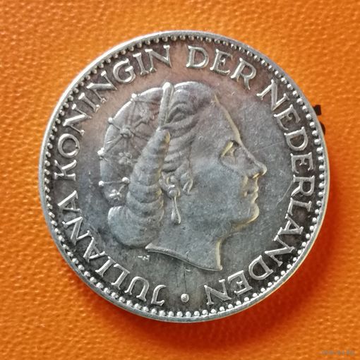 Нидерланды 1 гульден 1957 г.,
