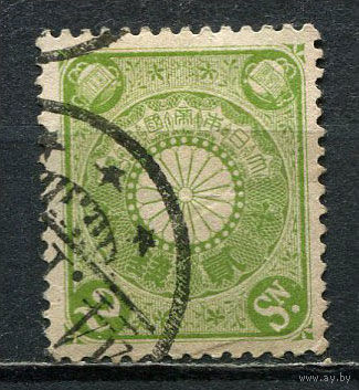 Японская империя - 1899/1906 - Хризантема 2S - [Mi.77] - 1 марка. Гашеная.  (Лот 73GQ)-T41P11