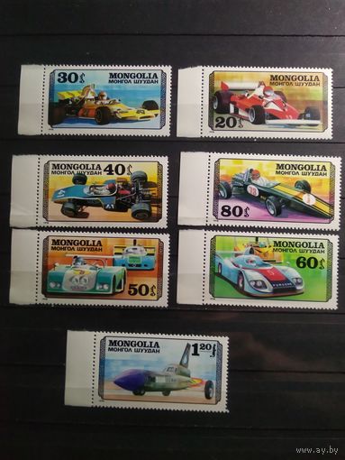 Монголия 1978 г. Гоночные автомобили.