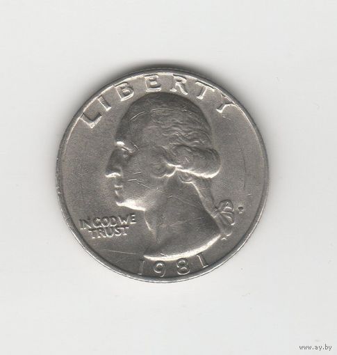 Квотер (25 центов) США 1981 Р Лот 0581
