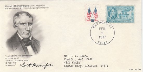 КПД США /Президент WILLIAM HENRY HARRISON/0002 1977 г