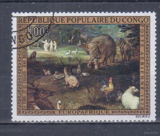 [458] Конго 1973. Культура.Искусство.Живопись.Брейгель. Гашеная марка.