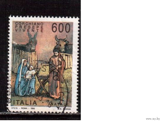 Италия-1993, (Мих.2302) гаш. , Рождество,  Живопись,