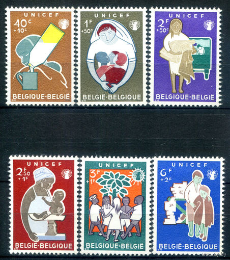 Бельгия - 1960г. - ЮНИСЕФ - 6 марок - полная серия, MLH [Mi 1212-1217]. #2-Be-54-B-2