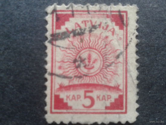 Латвия, 1918. Стандарт. Символика. Тип III. Mi-4,0 евро гаш.